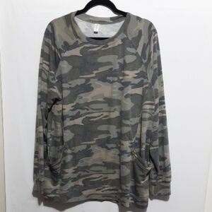 KUOTAI Camouflage Camping /Hunter Women 3XL Pocket Front Long Sleeve Shirt